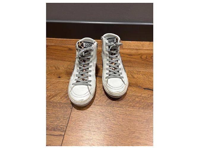 Golden Goose Sneakers Slide Bianco Stampa leopardo - vista 5
