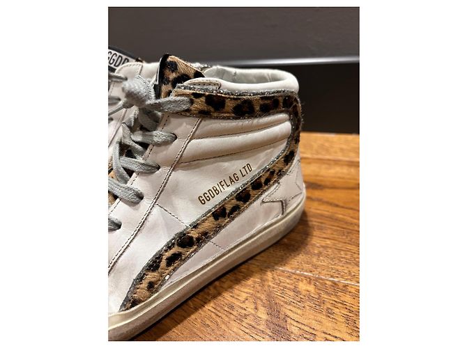 Golden Goose Sneakers Slide Bianco Stampa leopardo - vista 6