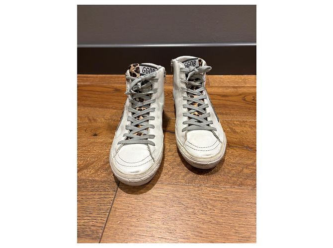 Golden Goose Sneakers Slide Bianco Stampa leopardo - vista 7