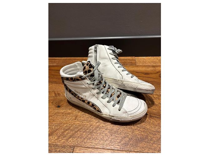 Golden Goose Sneakers Slide Bianco Stampa leopardo - vista 8