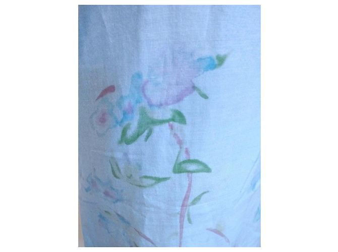 Cacharel Vestido de Seda Preppy Liberty Floral Blanco Azul Verde Azul claro - vista 14