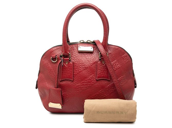 Borsa a mano e a tracolla Burberry in pelle rossa Rosso - vista 6