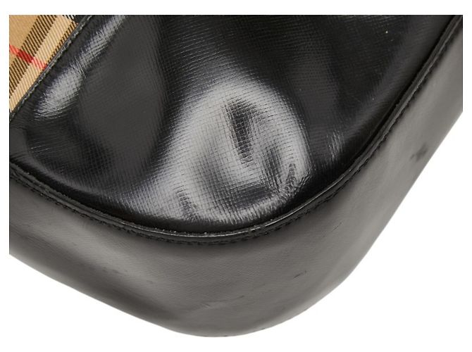 Saco Tote Burberry Nova Check Preto Bege - vista 5