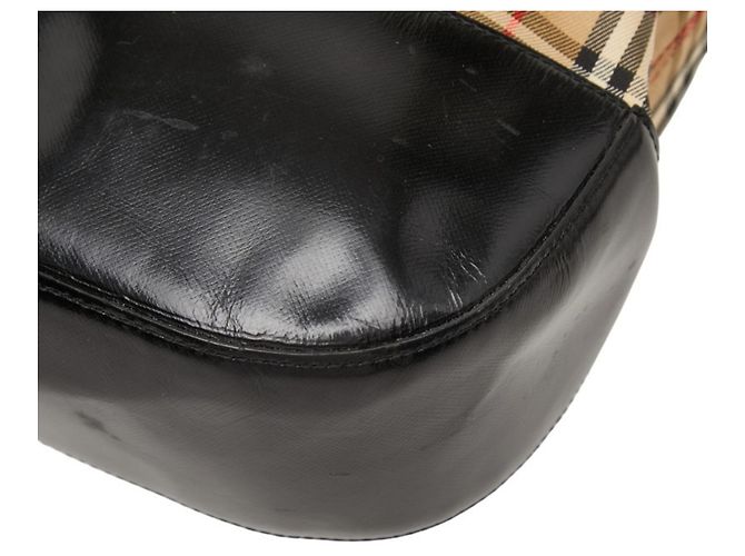 Saco Tote Burberry Nova Check Preto Bege - vista 6
