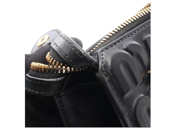 Borsa a mano 2-Way Miu Miu con logo embossed Nero - vista 10