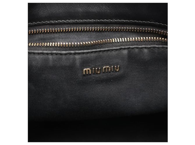 Borsa a mano 2-Way Miu Miu con logo embossed Nero - vista 4