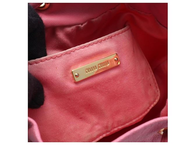 Borsa a secchiello Miu Miu MATELASSE Nero Rosa Bianco - vista 4