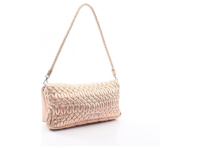 Borsa a tracolla 2-Way Miu Miu NAPPA CRYSTAL Matelassé D'oro - vista 2