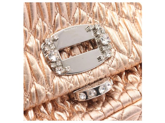 Borsa a tracolla 2-Way Miu Miu NAPPA CRYSTAL Matelassé D'oro - vista 6