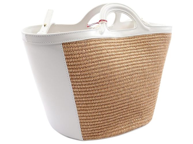 MARNI TROPICALIA SUMMER Kleine 2-Way Handtasche Braun Weiß - Ansicht 2