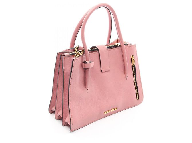 Borsa a mano Miu Miu in pelle rosa - vista 2