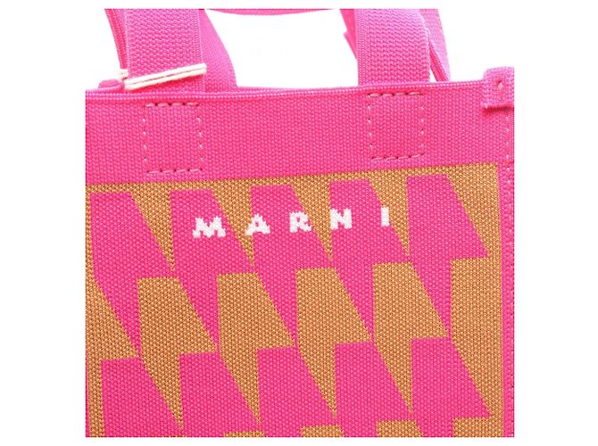 Borsa Nano Shopping Marni Marrone Rosa - vista 4