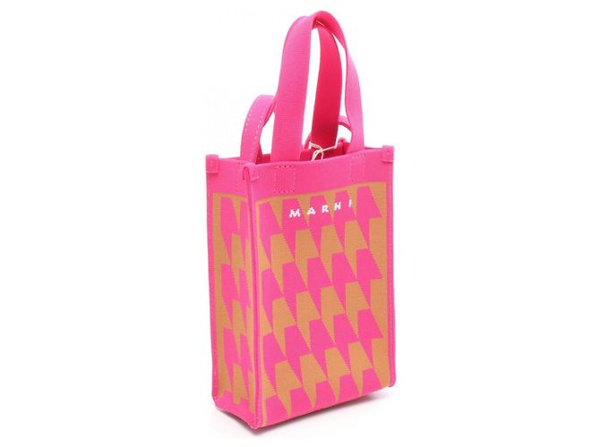 Borsa Nano Shopping Marni Marrone Rosa - vista 2