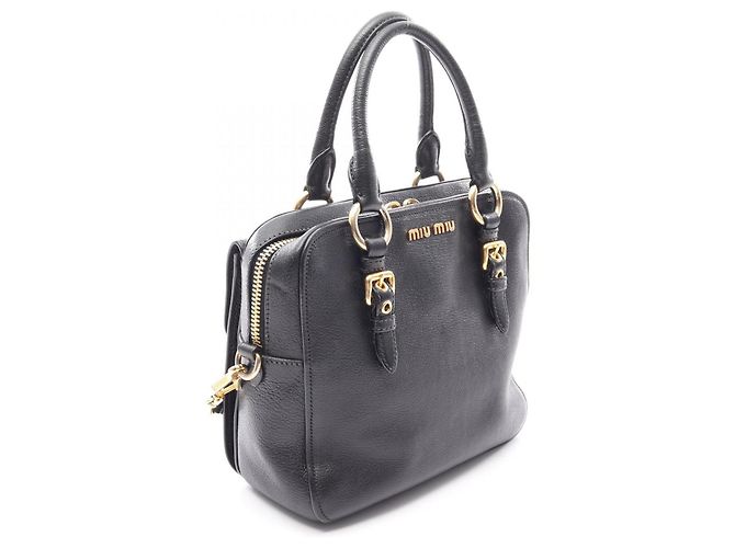 Miu Miu 2-Way Lederhandtasche Schwarz - Ansicht 2