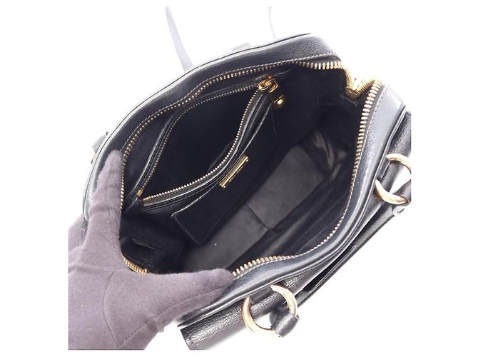 Miu Miu 2-Way Lederhandtasche Schwarz - Ansicht 3