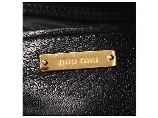 Miu Miu 2-Way Lederhandtasche Schwarz - Ansicht 5