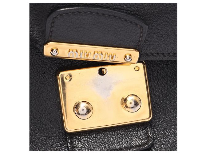Miu Miu 2-Way Lederhandtasche Schwarz - Ansicht 6