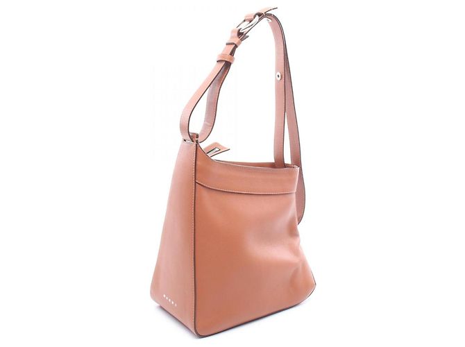 Marni Hobo-Schultertasche aus braunem Leder - Ansicht 2