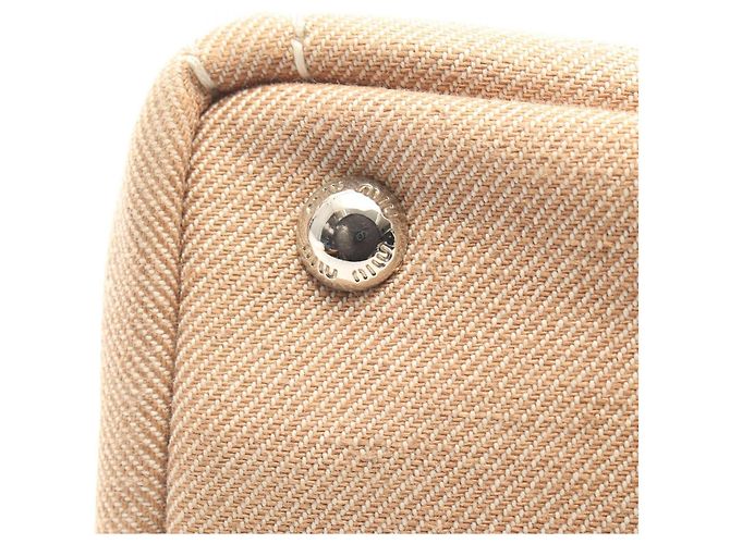 Borsa Tote Miu Miu in tela con logo Beige Crudo - vista 10