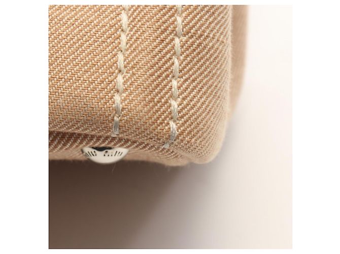 Borsa Tote Miu Miu in tela con logo Beige Crudo - vista 7