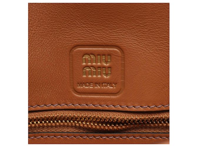 Borsa a mano 2-Way Miu Miu CRM FINE CALF Penny Marrone - vista 4