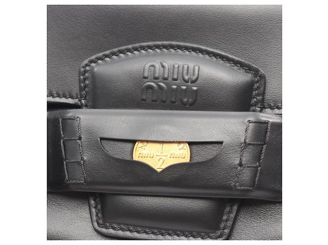 Borsa Miu Miu CRM Fine Calf Penny Nero - vista 8