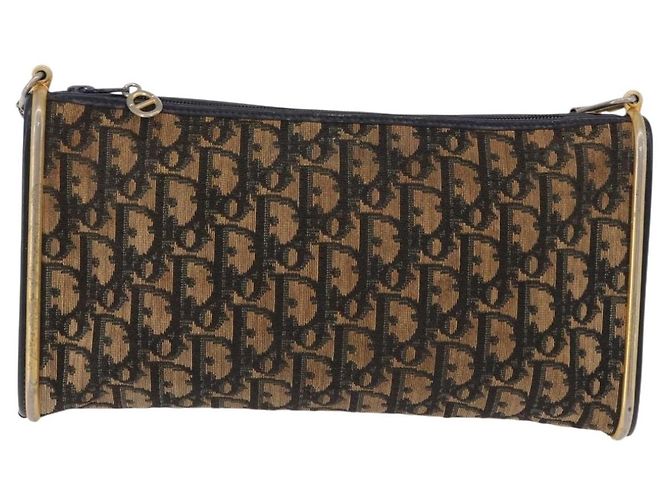 Borsa a tracolla Christian Dior Trotter Canvas Navy Gold Auth bs36117 D'oro Blu navy - vista 2