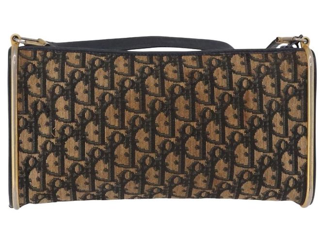 Borsa a tracolla Christian Dior Trotter Canvas Navy Gold Auth bs36117 D'oro Blu navy - vista 3