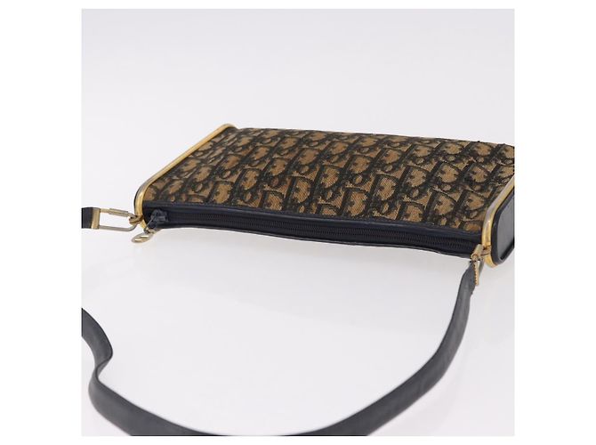 Borsa a tracolla Christian Dior Trotter Canvas Navy Gold Auth bs36117 D'oro Blu navy - vista 6