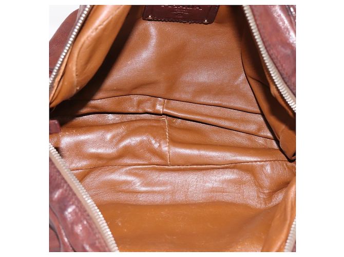 Sac à main PRADA en cuir marron argent BR2804 Auth am12375V Argenté - vue 17