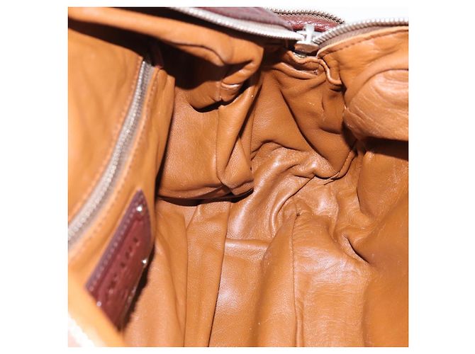 Sac à main PRADA en cuir marron argent BR2804 Auth am12375V Argenté - vue 18