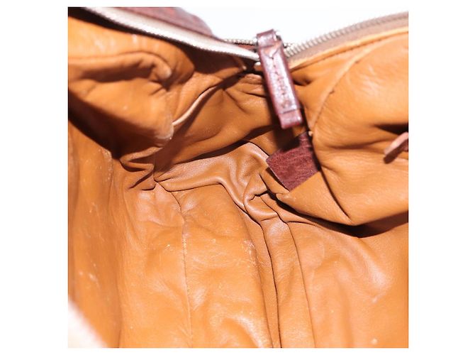Sac à main PRADA en cuir marron argent BR2804 Auth am12375V Argenté - vue 19