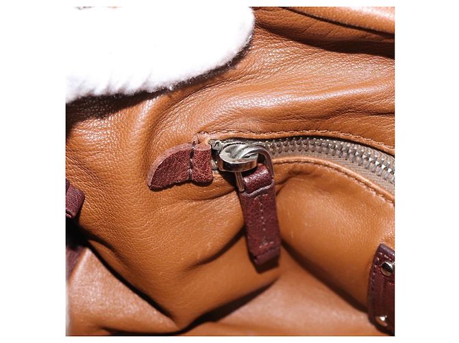 Sac à main PRADA en cuir marron argent BR2804 Auth am12375V Argenté - vue 20