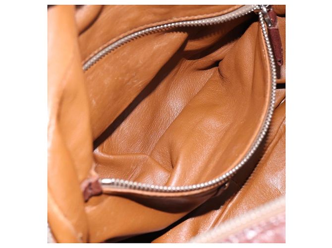 Sac à main PRADA en cuir marron argent BR2804 Auth am12375V Argenté - vue 21