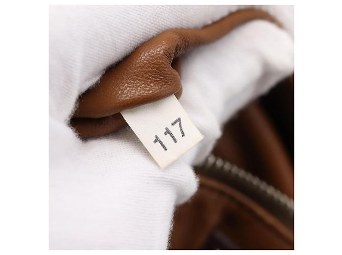 Sac à main PRADA en cuir marron argent BR2804 Auth am12375V Argenté - vue 25