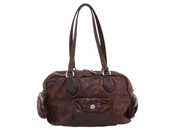 Sac à main PRADA en cuir marron argent BR2804 Auth am12375V Argenté - vue 3