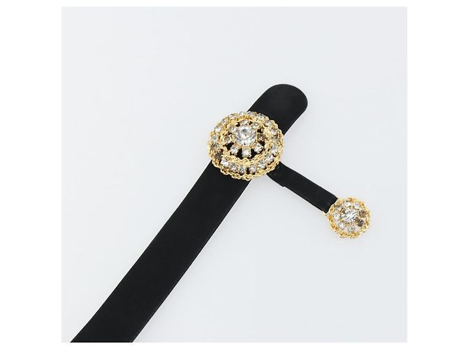 Cintura Christian Dior in pelle scamosciata 32.3'' Nero Oro Auth 188621 D'oro - vista 10