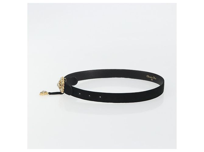 Cintura Christian Dior in pelle scamosciata 32.3'' Nero Oro Auth 188621 D'oro - vista 3