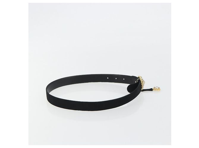 Cintura Christian Dior in pelle scamosciata 32.3'' Nero Oro Auth 188621 D'oro - vista 4