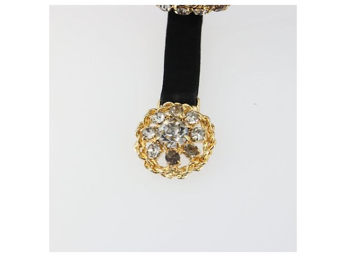 Cintura Christian Dior in pelle scamosciata 32.3'' Nero Oro Auth 188621 D'oro - vista 6