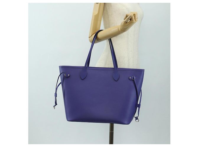 Borsa Tote LOUIS VUITTON Epi Neverfull MM Purple Fig M40883 LV Auth mr2592V Porpora Viola scuro - vista 29
