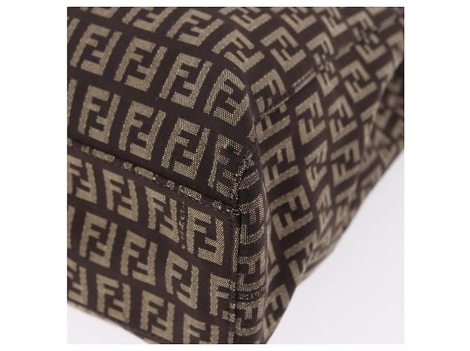 Sac à main FENDI Zucchino Canvas Marron Auth ka5289 - vue 11