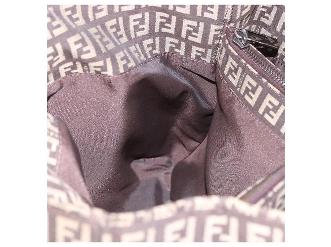 Sac à main FENDI Zucchino Canvas Marron Auth ka5289 - vue 19