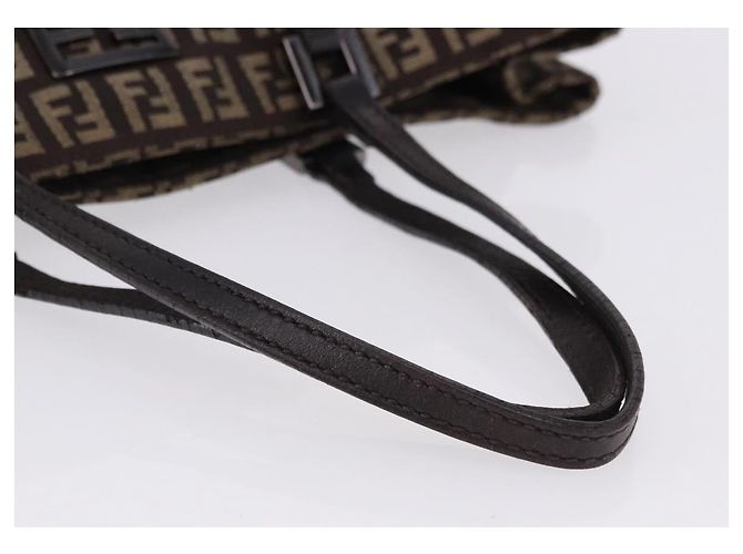 Sac à main FENDI Zucchino Canvas Marron Auth ka5289 - vue 7