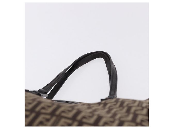 Sac à main FENDI Zucchino Canvas Marron Auth ka5289 - vue 8