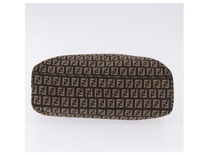 Sac à main FENDI Zucchino Canvas Marron Auth ka5289 - vue 9