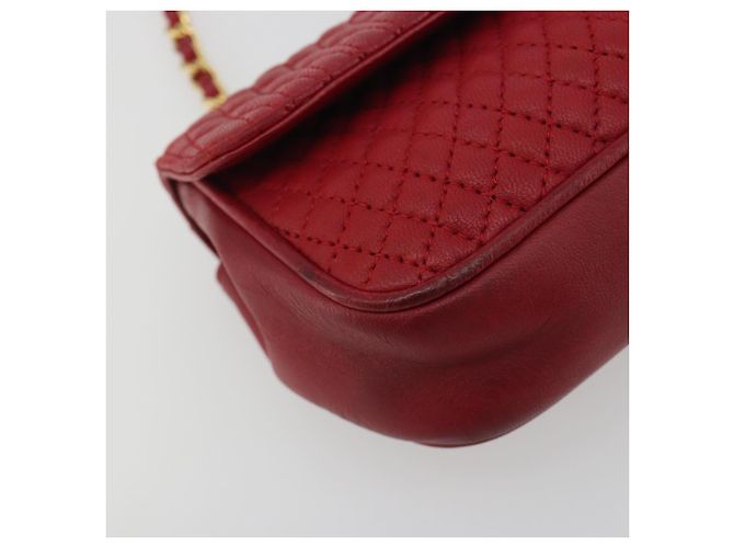 Bolsa de Ombro com Corrente BALLY em Couro Vermelho e Ouro Auth 195012 Dourado - vista 12
