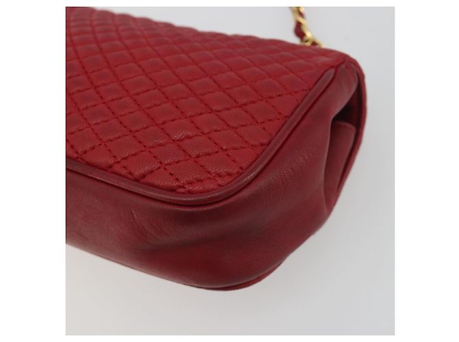 Bolsa de Ombro com Corrente BALLY em Couro Vermelho e Ouro Auth 195012 Dourado - vista 13