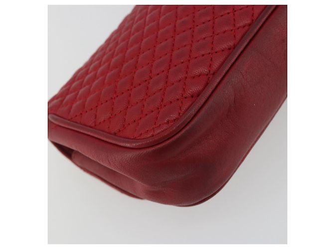 Bolsa de Ombro com Corrente BALLY em Couro Vermelho e Ouro Auth 195012 Dourado - vista 14