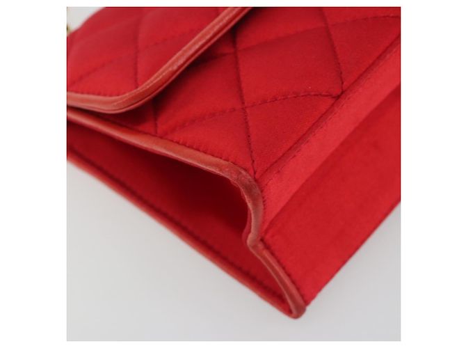 Borsa a tracolla CHANEL Matelasse Chain Gribois Raso Rosso Gold CC Auth 195020 D'oro - vista 11
